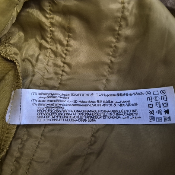 ZARA Mustard High Waist Pleated Straight Pants M Cropped Tailored Fit Office - Picture 14 of 15